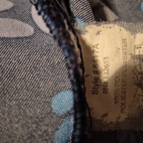 Wonder Wink uniform shirt small blue gray white scrub top 2 front pockets VGUC - Picture 5 of 5